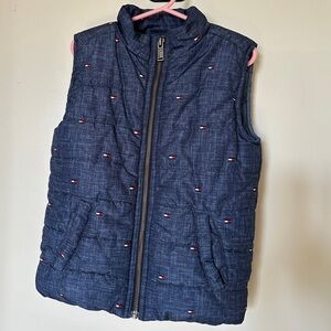 Tommy Hilfiger Toddler Navy Quilted Puffer Vest with Red & White Logo Accents
